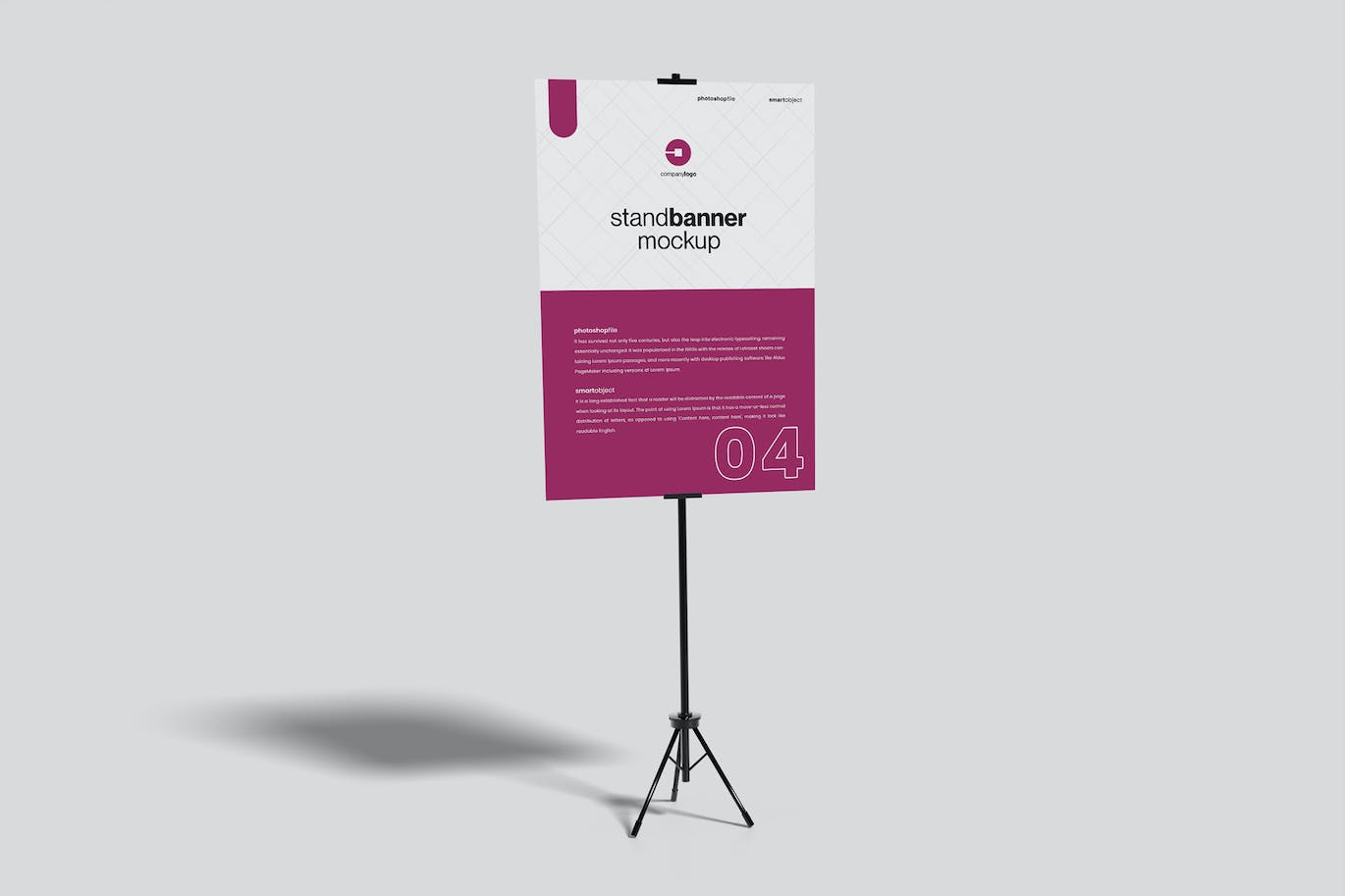 三脚架Banner广告海报展示样机 Stand Banner Mockup 样机素材 sucaiwan.com