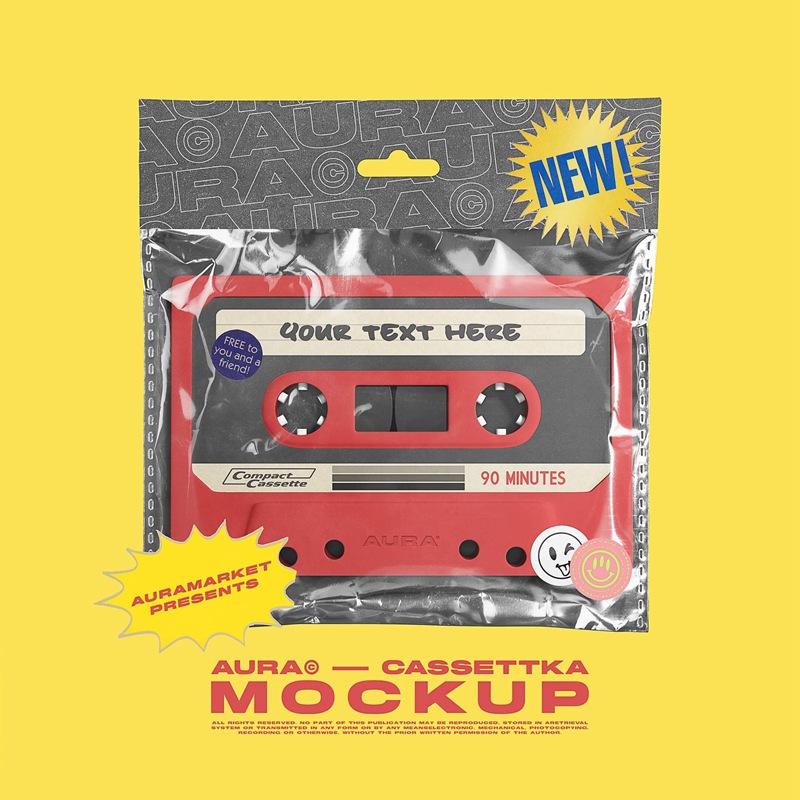 潮流创意不干胶镭射素材透明贴纸素材 AuraMarket – Mockups, Stickers Vol. 1，2，3 图片素材 sucaiwan.com