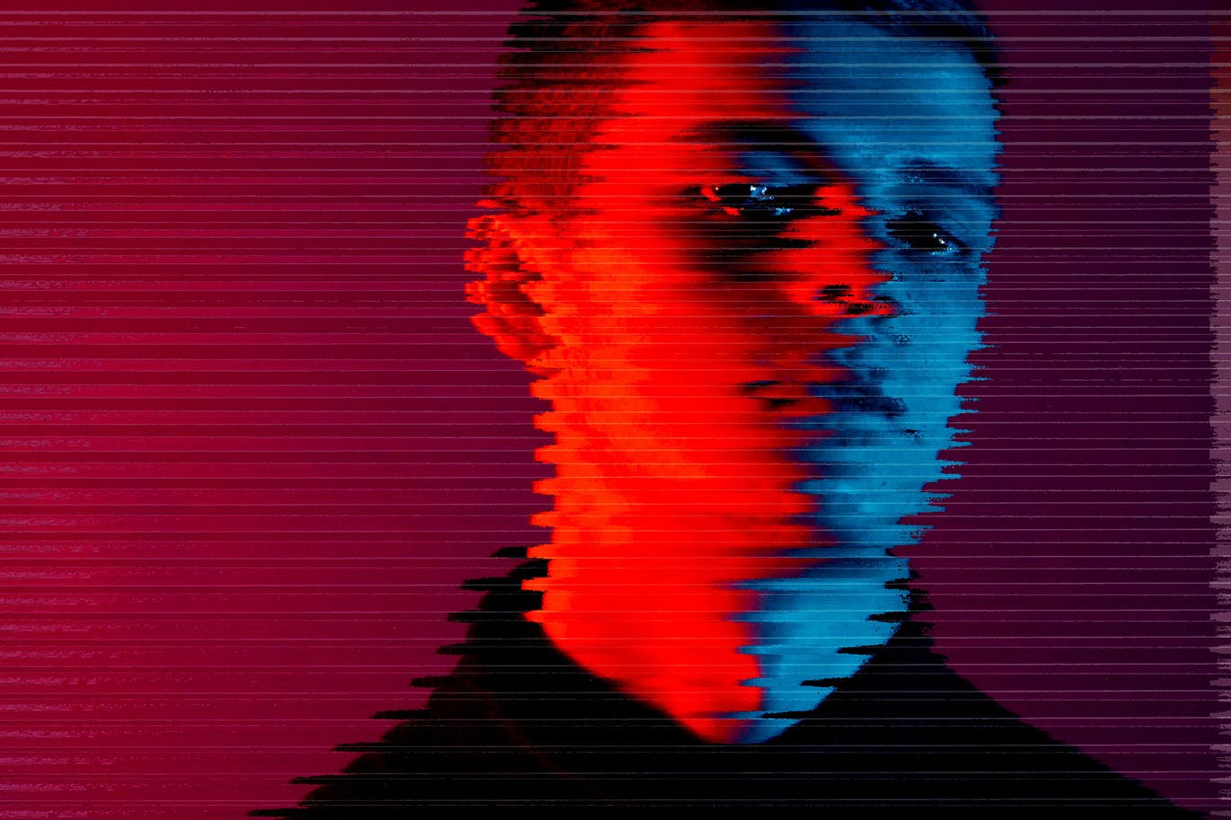 线条磨砂玻璃效果海报模板 Frosted Glass Effect for Posters 插件预设 sucaiwan.com