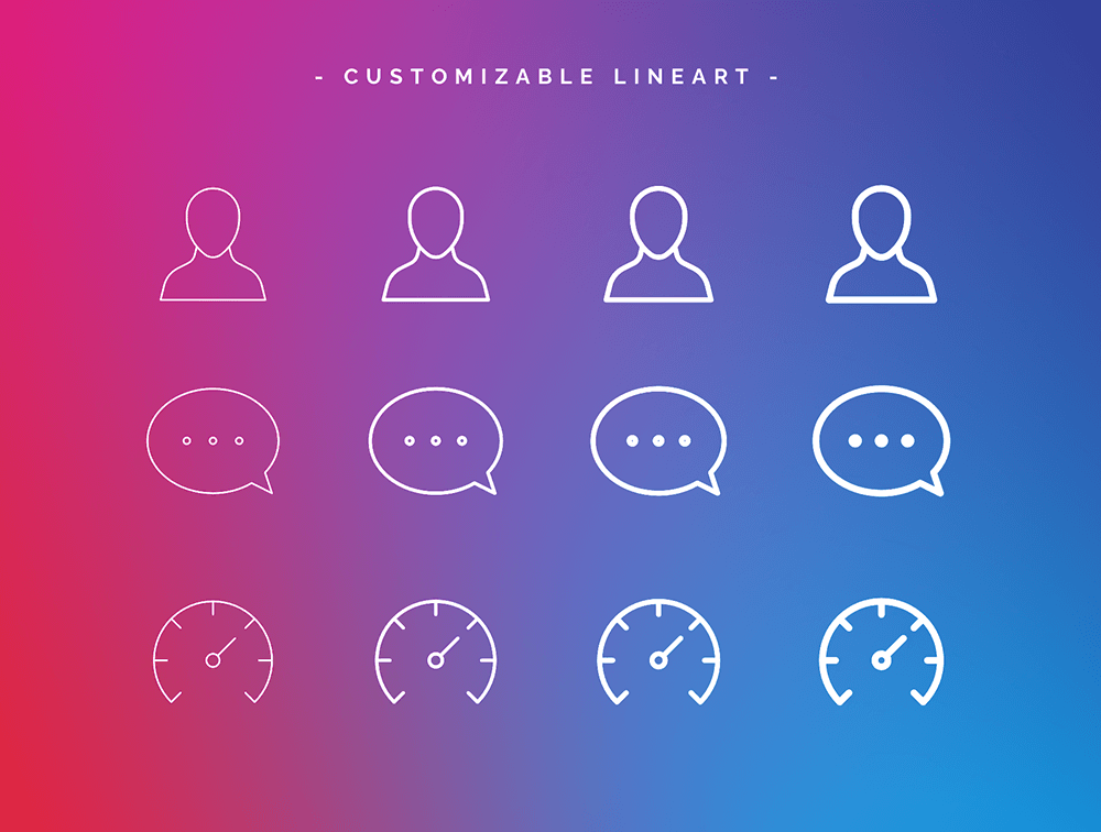 2000+线条图标和图标字体 图标素材 sucaiwan.com