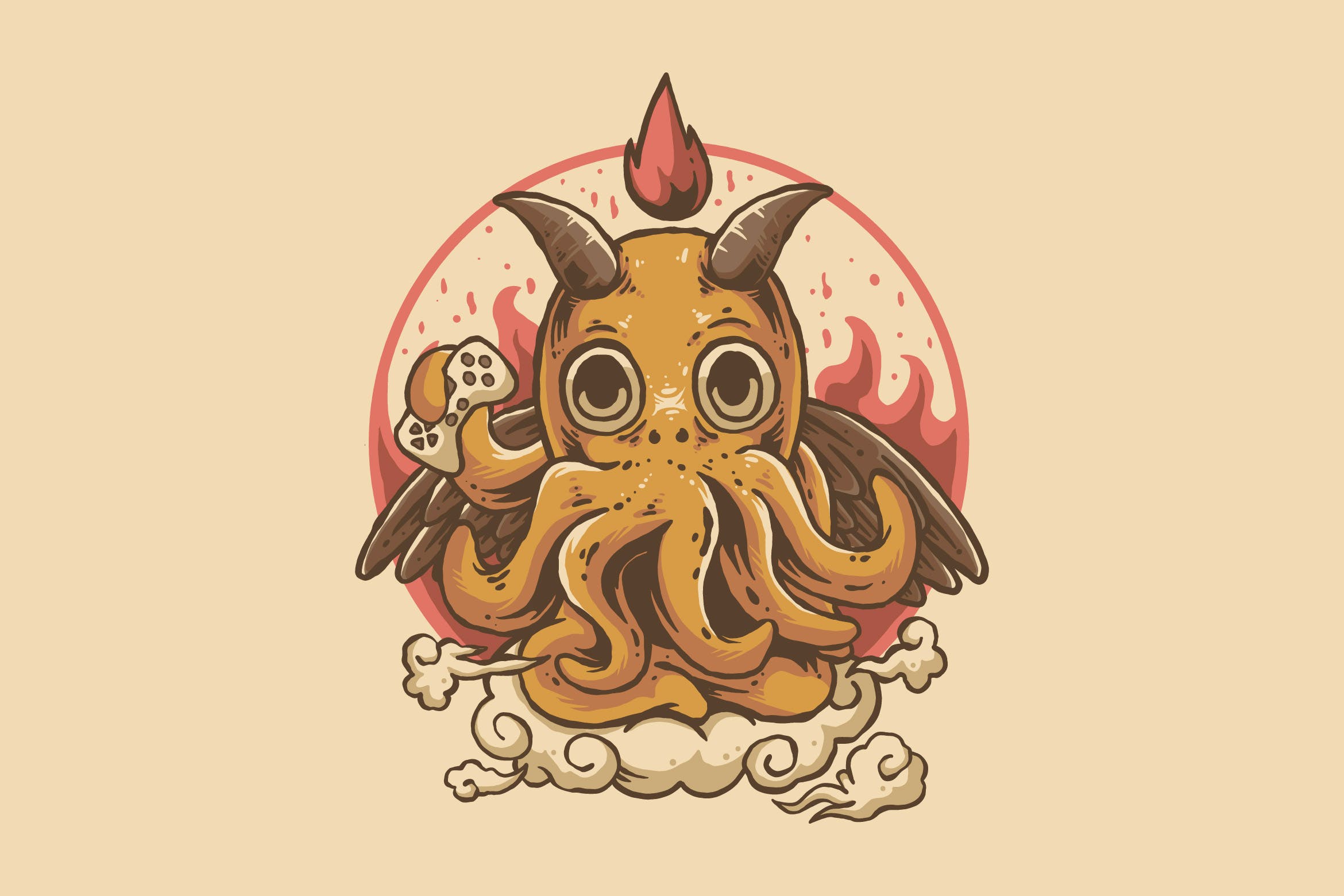 游戏鱿鱼Logo插画设计 game squid illustration design 图片素材 sucaiwan.com