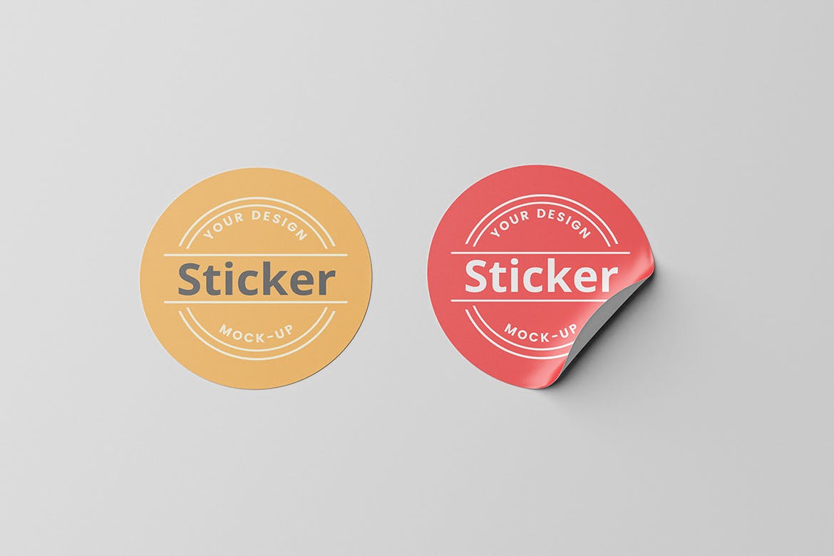 圆形贴纸Logo图案设计样机 Round Stickers Mockup 样机素材 sucaiwan.com