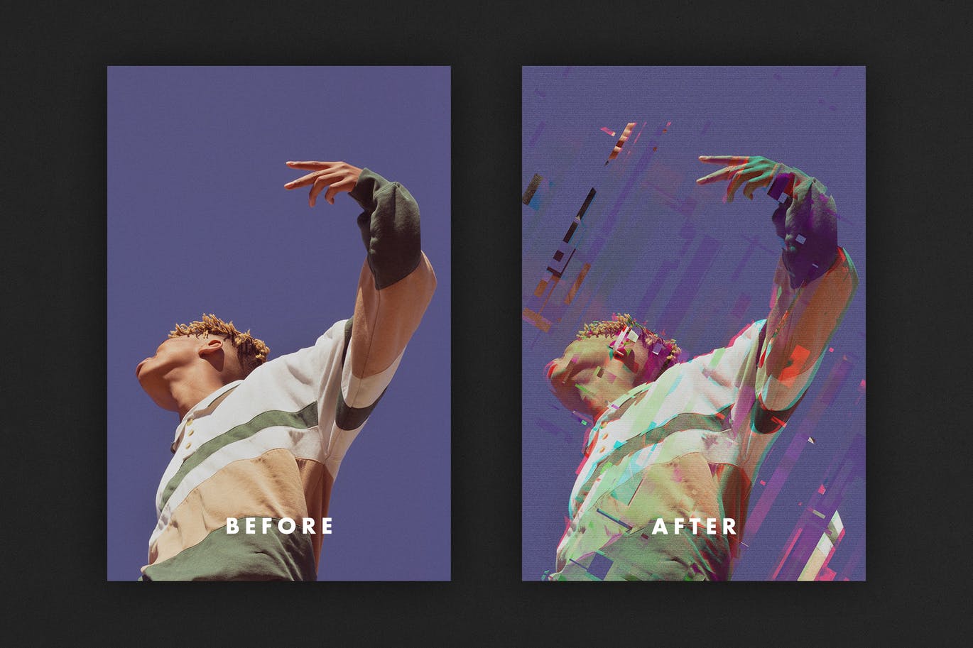 破碎故障失真效果海报模板 Cyber Glitch Effect for Posters 插件预设 sucaiwan.com