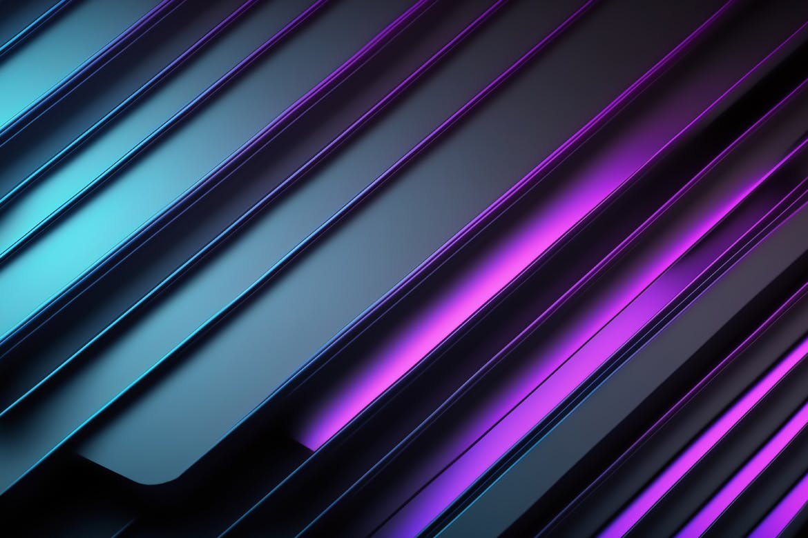 金属条纹的3D抽象现代技术背景 3D Abstract Modern Technology Background 图片素材 sucaiwan.com