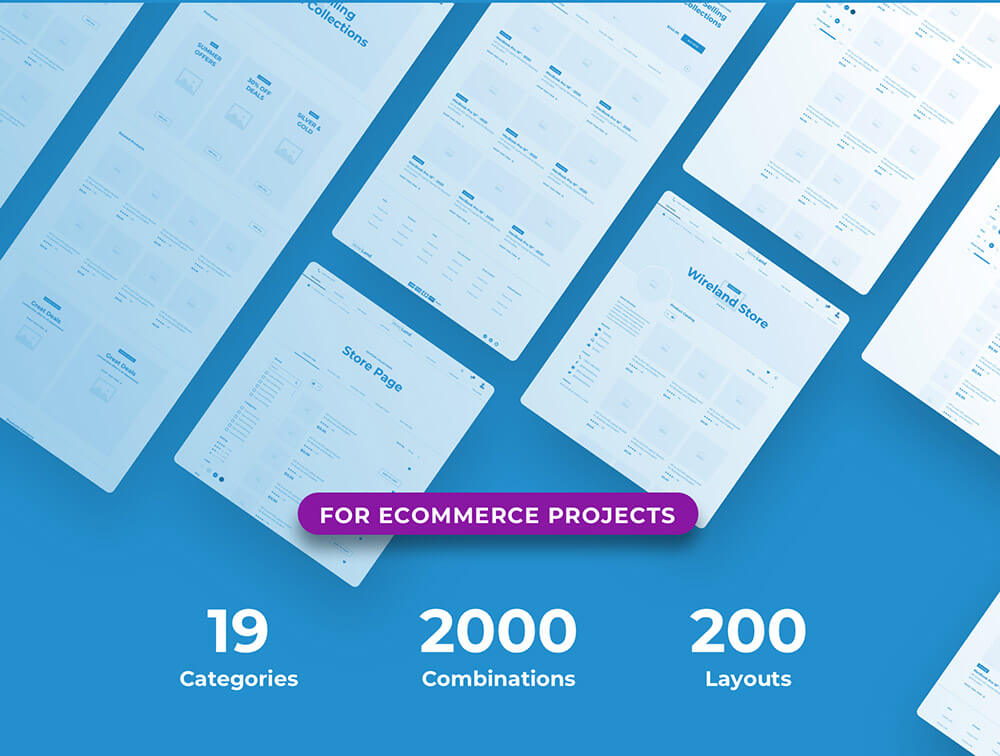 用于电子商务的大量线框库集合 APP UI sucaiwan.com