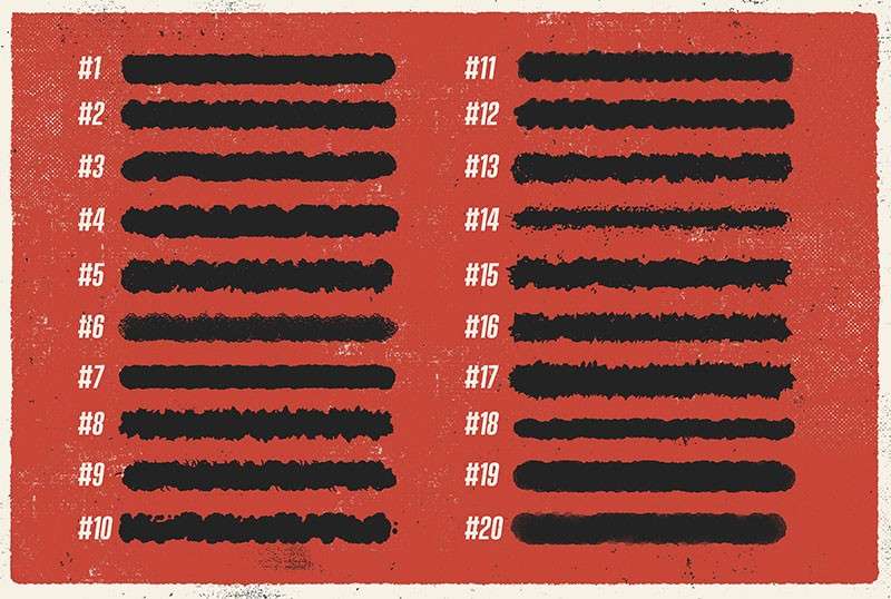 20个干油墨效果PS笔刷 笔刷资源 sucaiwan.com