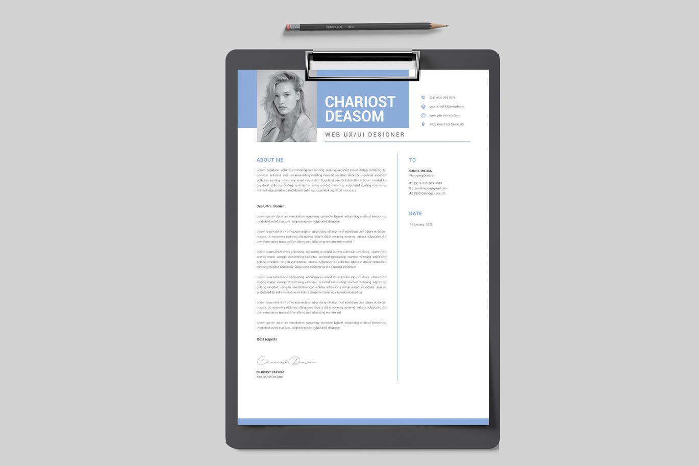 海报CV简历设计模板 Flyer – CV Resume Template 设计素材 sucaiwan.com