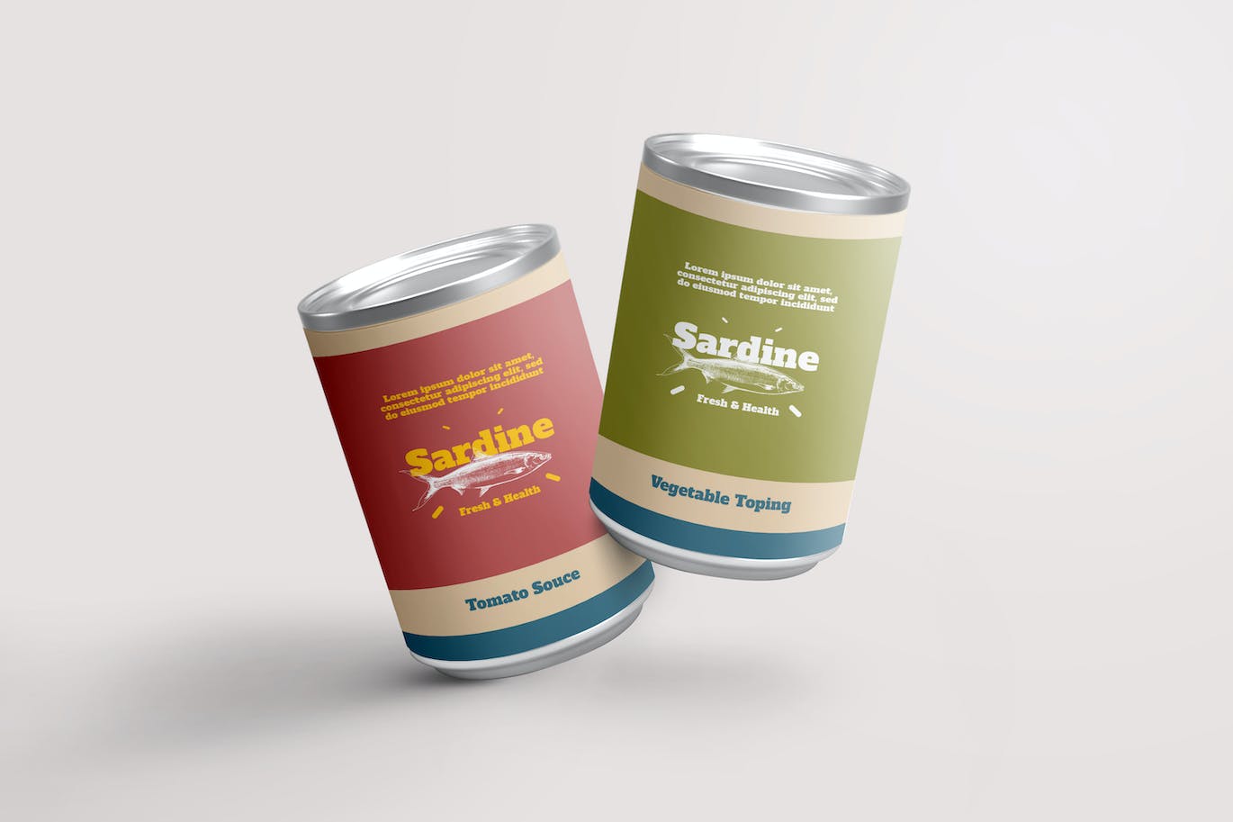 鱼类容器罐子包装设计样机 Fish Container Cans Mockup 样机素材 sucaiwan.com