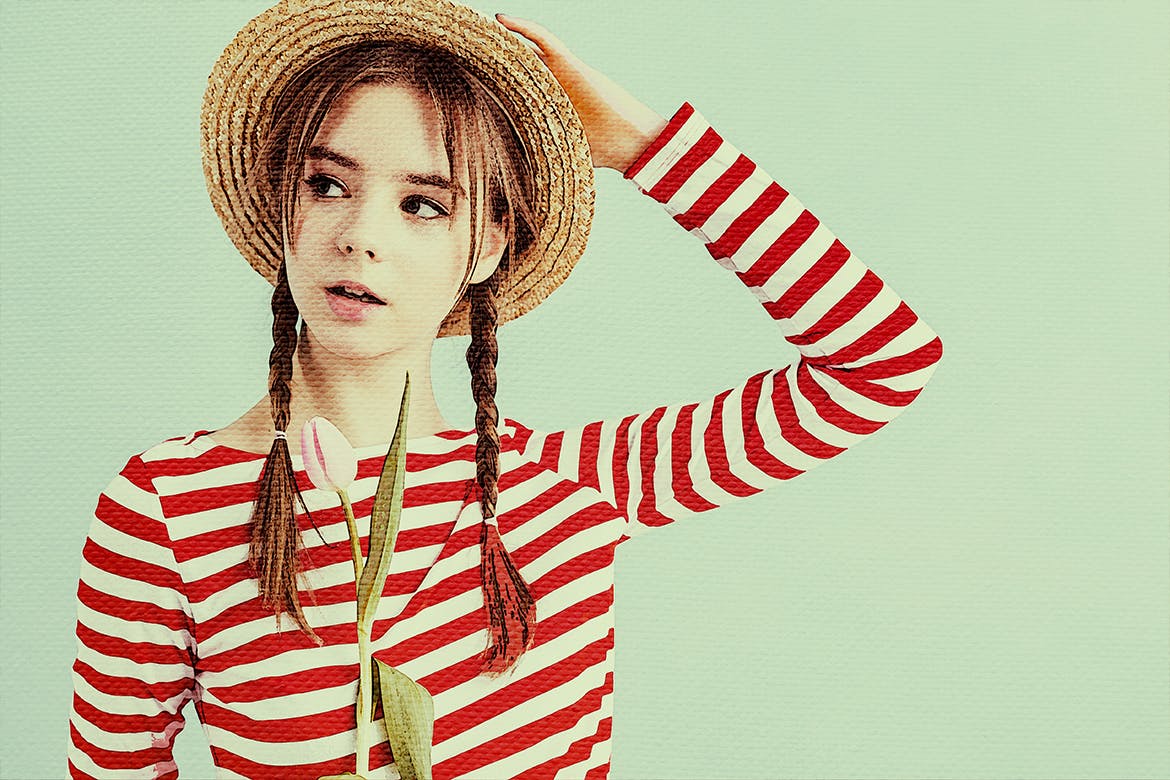 复古水彩作品效果照片处理PS动作 Vintage Watercolor PTS Action 插件预设 sucaiwan.com