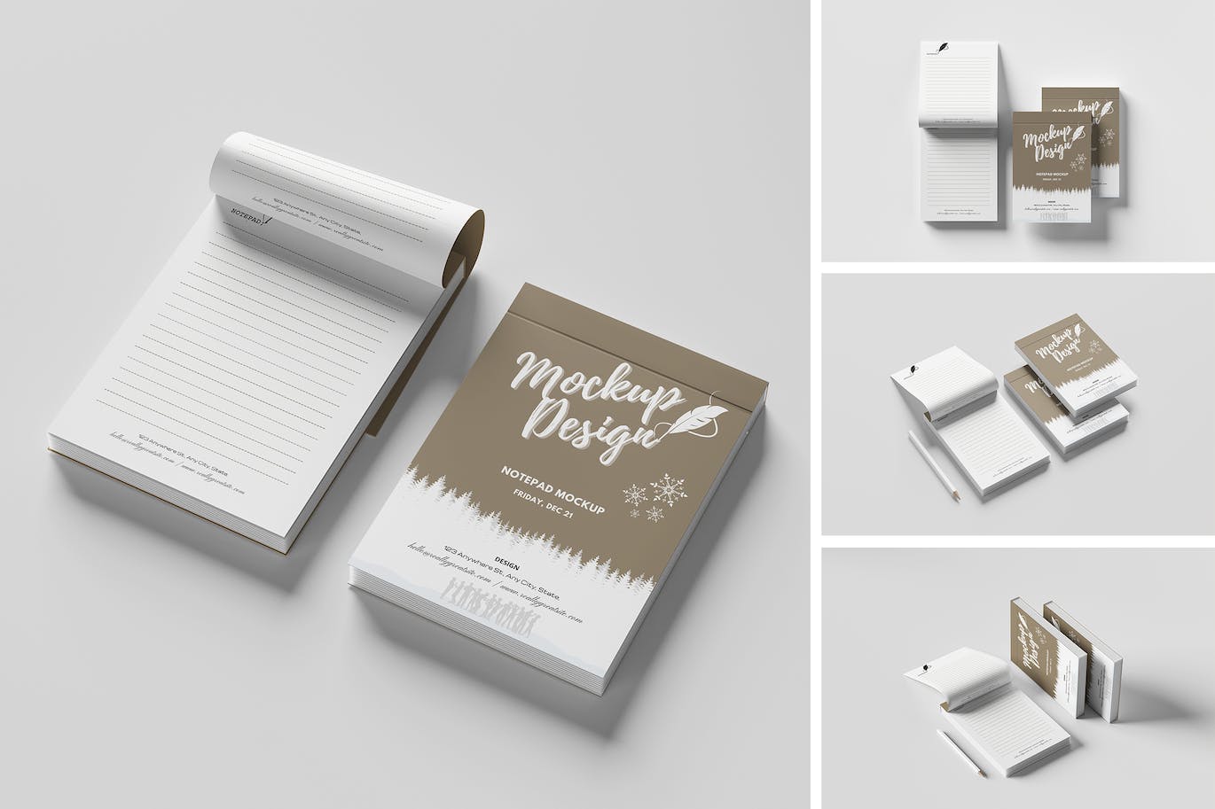 A6尺寸记事本开页效果图样机 Notepad A6 Open Mockup 样机素材 sucaiwan.com