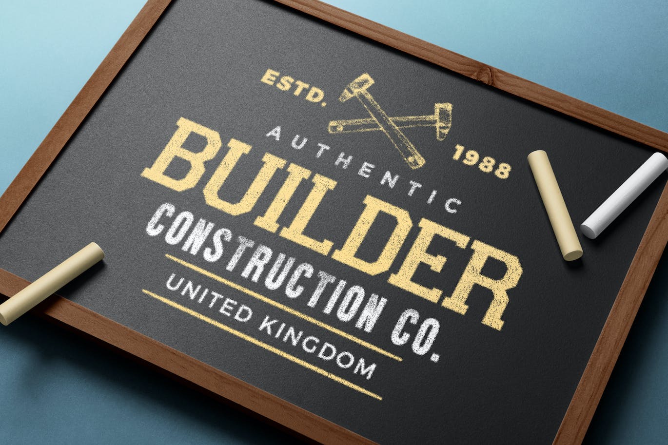 粉笔黑板标志Logo样机 Chalk Board Logo Mockup 样机素材 sucaiwan.com