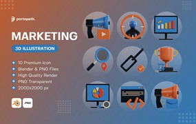 3D营销图标 3D Marketing Icon