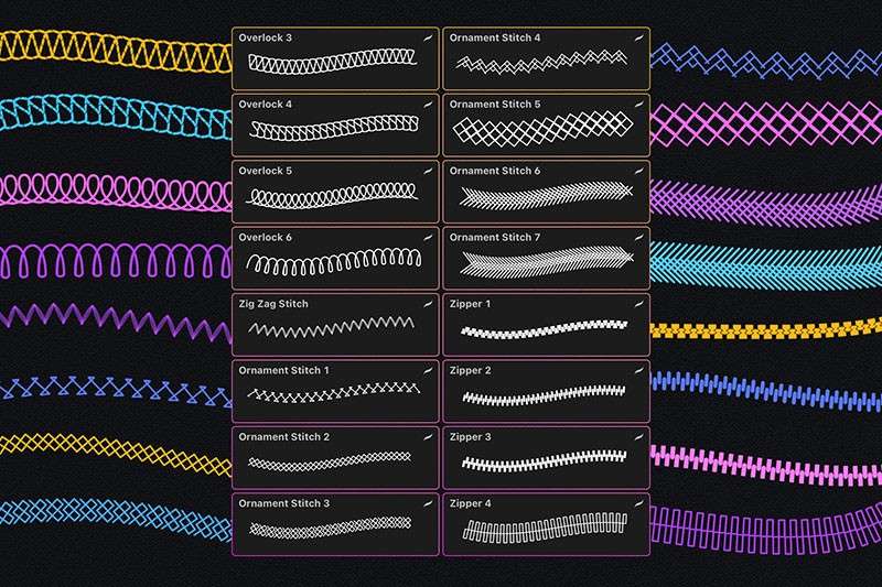 Procreate刺绣针线笔刷 笔刷资源 sucaiwan.com