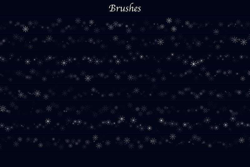 Photoshop雪花冰花笔刷和图案套装 笔刷资源 sucaiwan.com