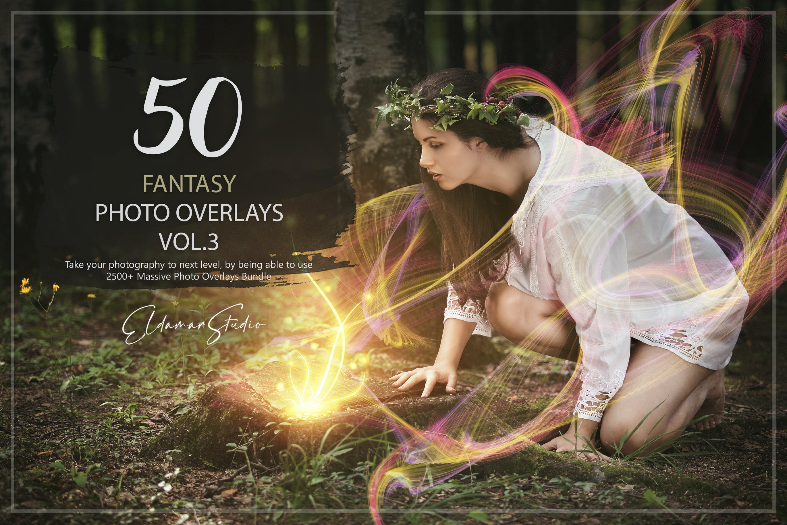50个梦幻彩色几何线条照片叠层背景素材v3 50 Fantasy Photo Overlays – Vol. 3 插件预设 sucaiwan.com