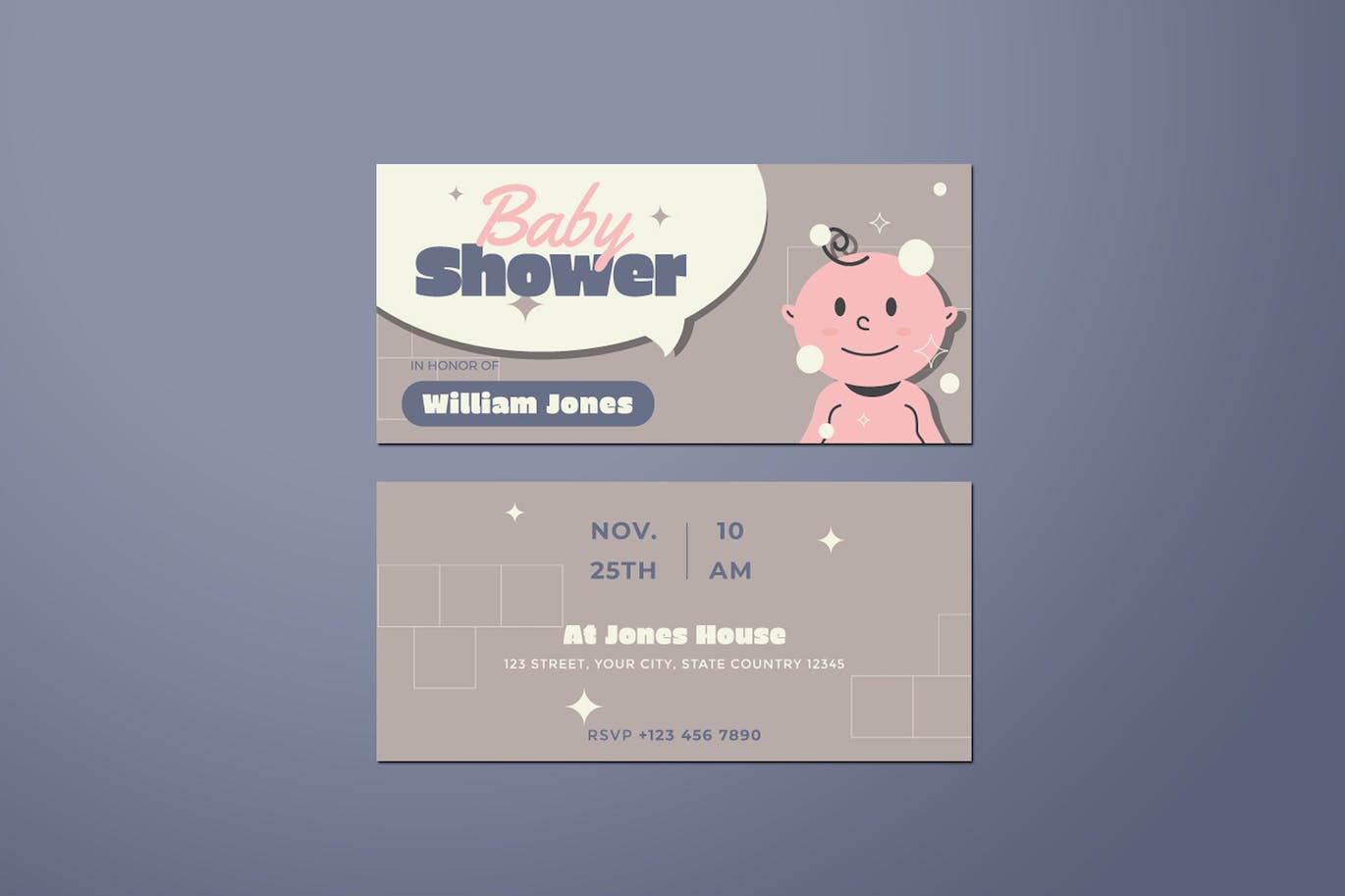 婴孩派对DL传单设计模板 Baby Shower DL Flyer 设计素材 sucaiwan.com