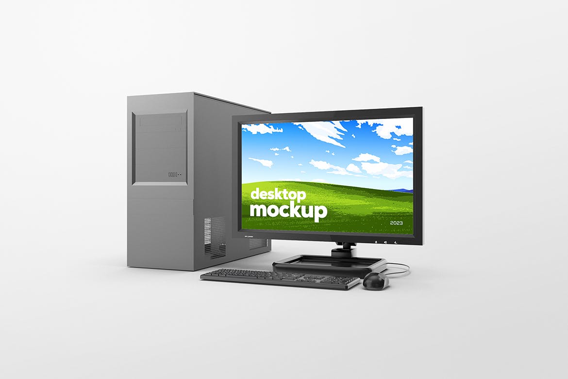 经典台式电脑样机模板 Desktop Computer Set Mockup 样机素材 sucaiwan.com