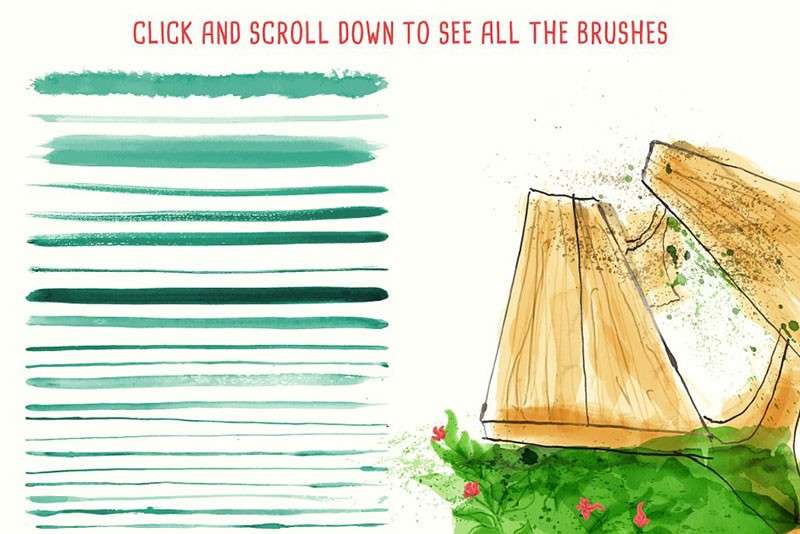 94个水彩矢量艺术AI画笔 笔刷资源 sucaiwan.com