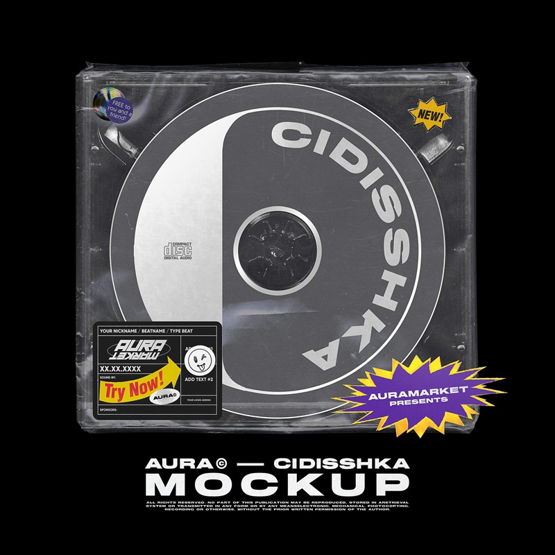 潮流创意不干胶镭射素材透明贴纸素材 AuraMarket – Mockups, Stickers Vol. 1，2，3 图片素材 sucaiwan.com