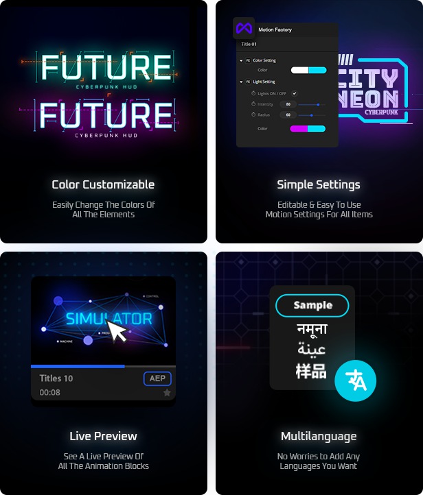 AE+PR插件:赛博朋克电影未来派发光标题高科技介绍工具包 cyberpunk-titles-lowerthirds-and-backgrounds 插件预设 第2张-素材湾丨精选海外优质设计素材资源 AE+PR插件:赛博朋克电影未来派发光标题高科技介绍工具包 cyberpunk-titles-lowerthirds-and-backgrounds 插件预设 sucaiwan.com