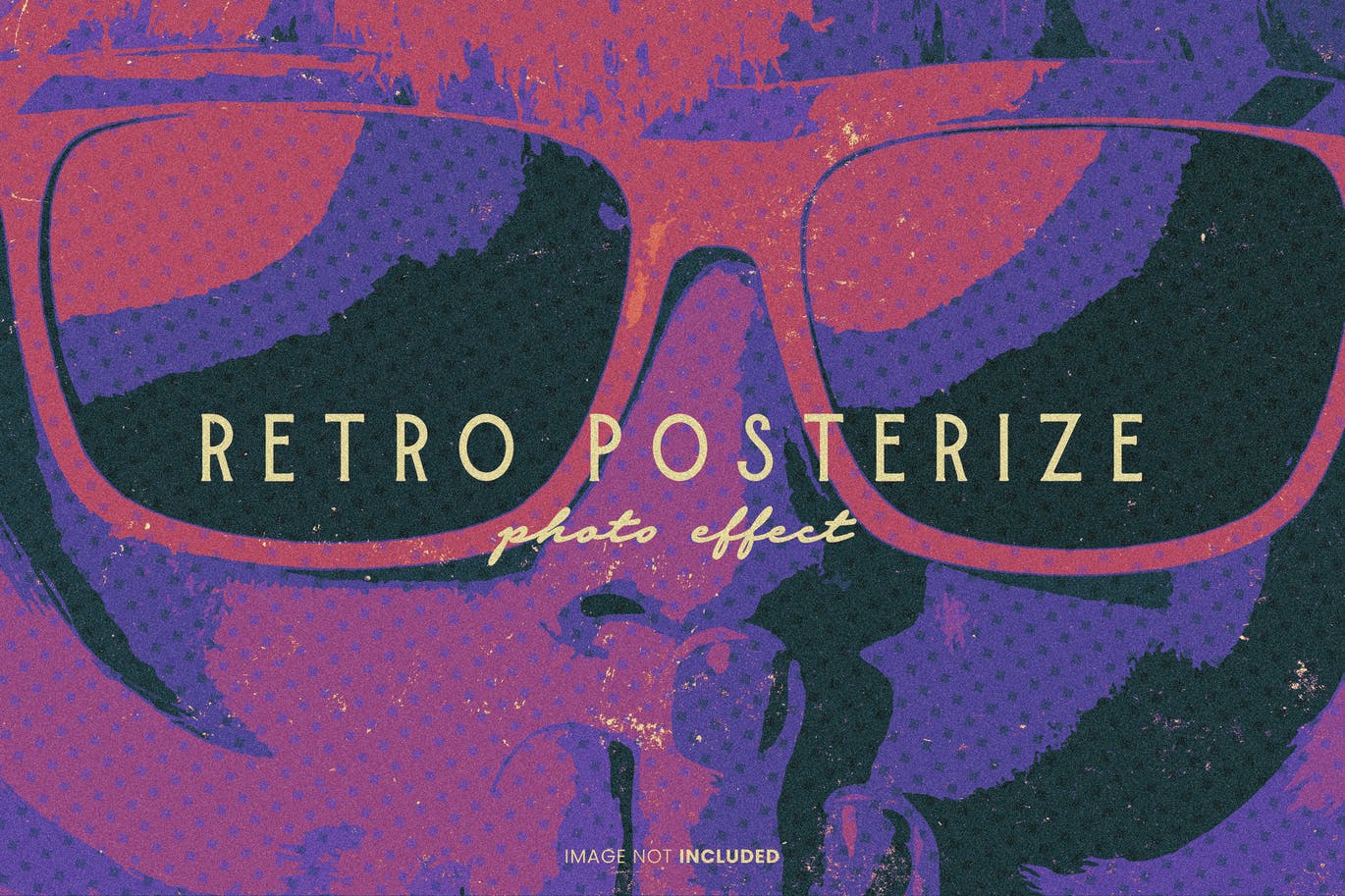 复古年代海报照片效果模板 Retro Posterize Photo Effect 插件预设 sucaiwan.com