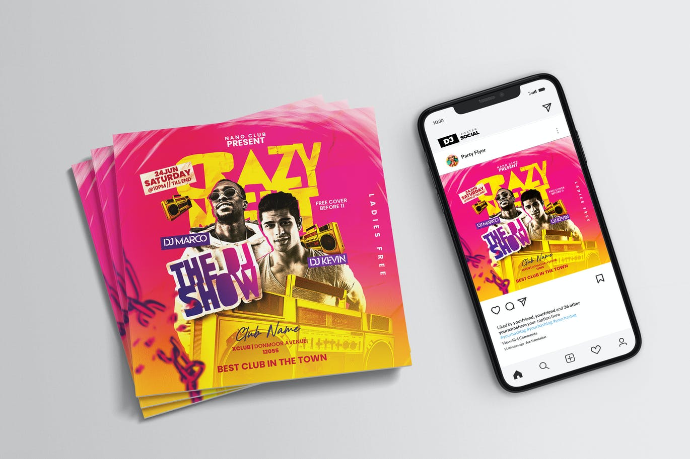 夜总会宣传单设计模板 Night Club Flyer 设计素材 sucaiwan.com