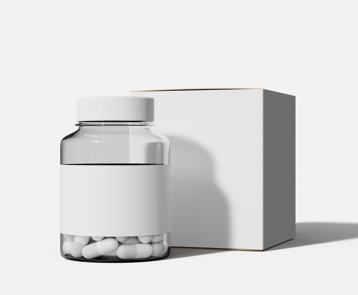 药丸药瓶包装设计样机 Pills Bottle Packaging Mockup 样机素材 sucaiwan.com
