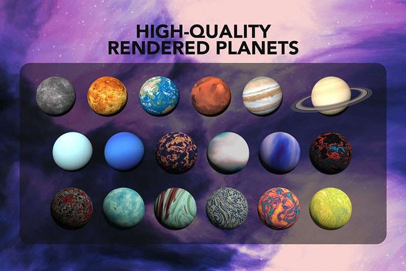 宇宙银河行星主题Procreate和Photoshop笔刷，附演示视频 笔刷资源 sucaiwan.com