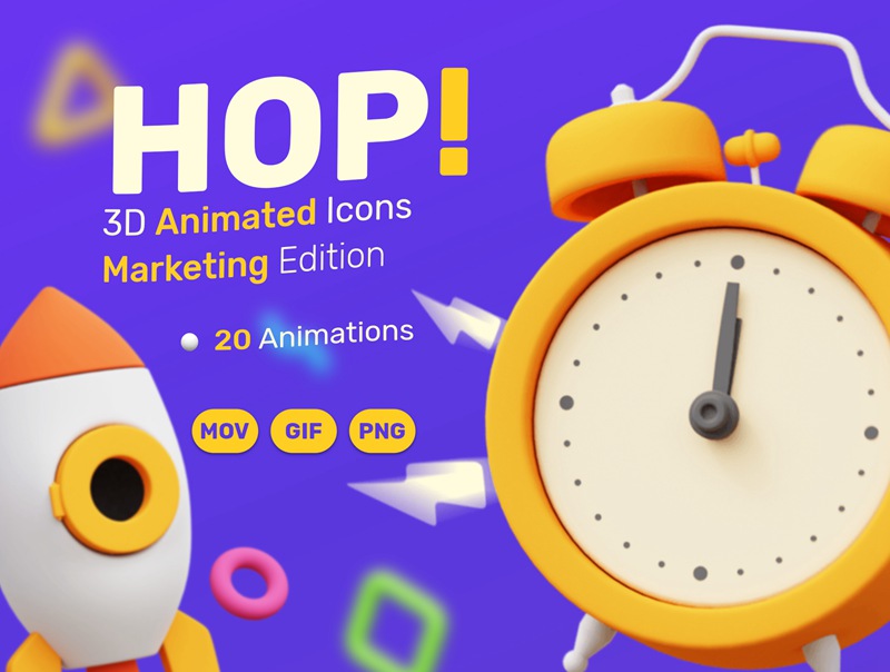 20个精美生动3D网站WEB营销动画包 HOP! Marketing 3D Animated Pack 图标素材 第1张-素材湾丨精选海外优质设计素材资源 20个精美生动3D网站WEB营销动画包 HOP! Marketing 3D Animated Pack 图标素材 sucaiwan.com