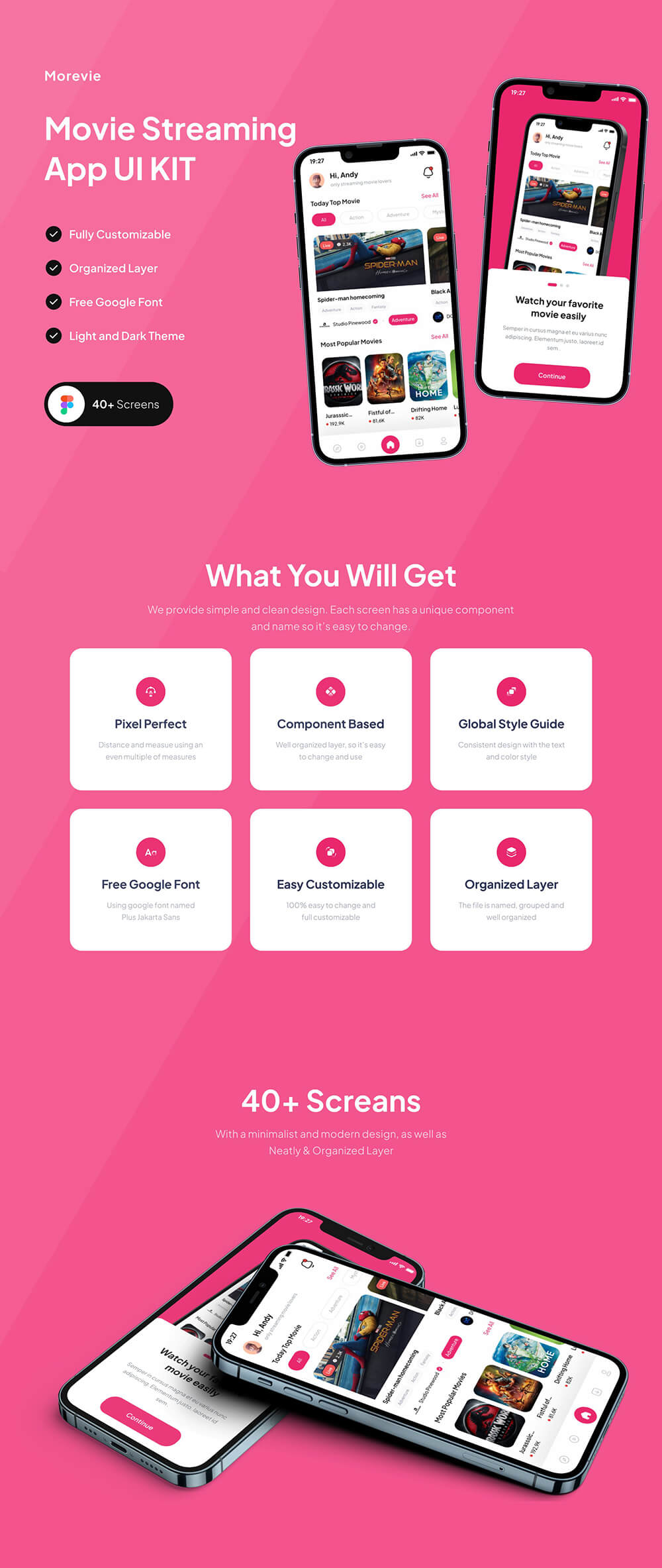 电影流媒体App应用程序UI套件 APP UI sucaiwan.com