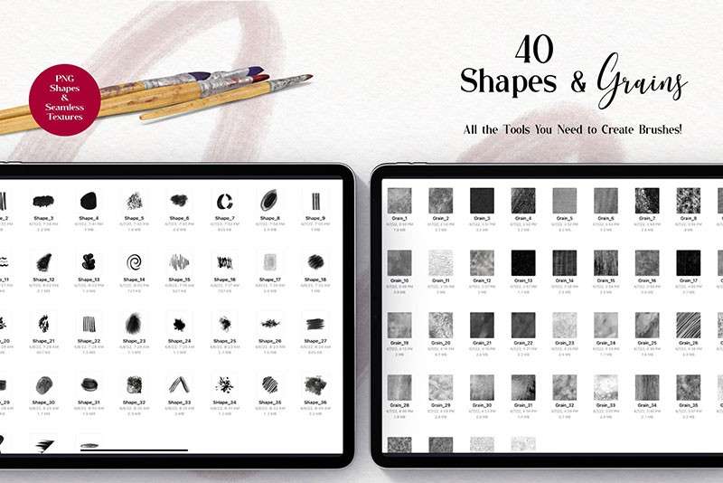 Procreate画笔制作入门套件，附视频教程 笔刷资源 sucaiwan.com