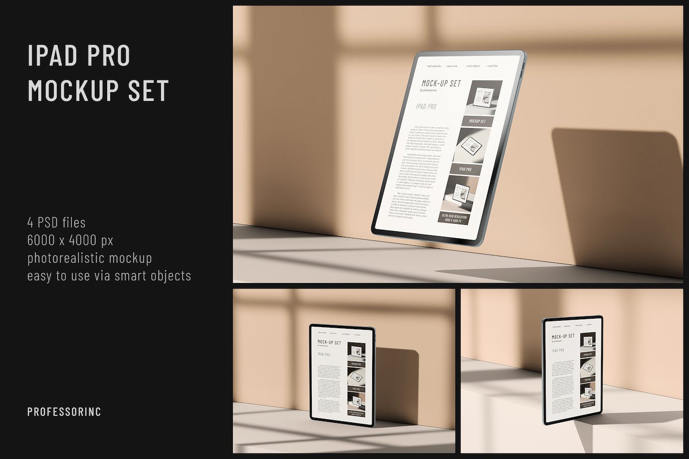 苹果平板电脑iPad Pro样机集 iPad Pro Mockup Set 样机素材 sucaiwan.com