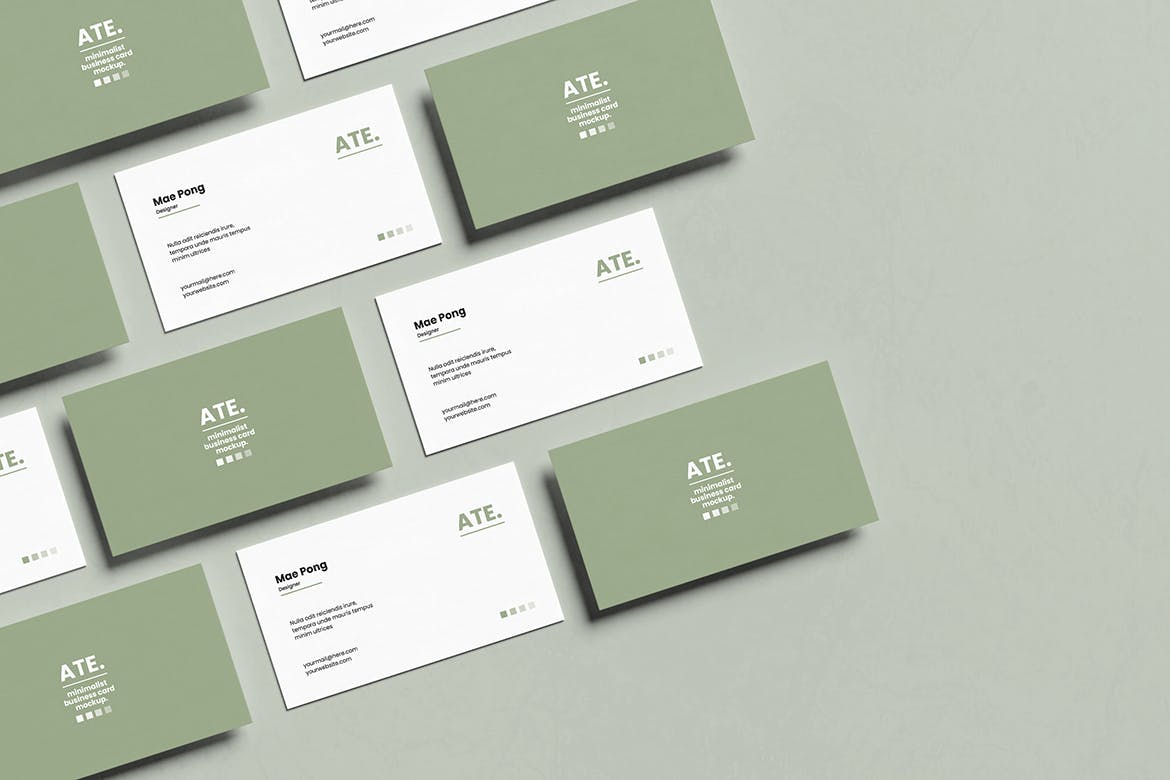 堆叠名片设计样机 Stack Business Card Mockup 样机素材 sucaiwan.com