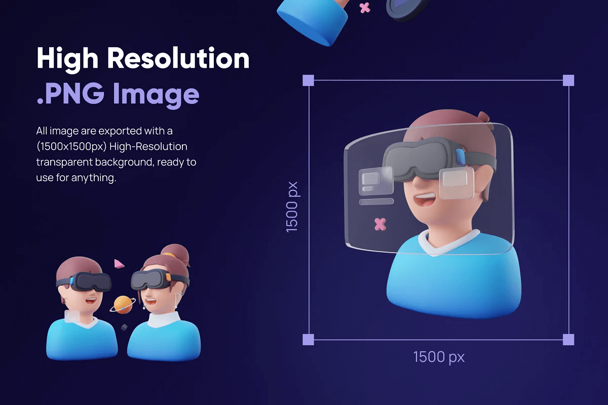 元宇宙数字虚拟技术区块链主题3D插画素材合辑 Metaversy – Metaverse 3D Icon Set 图标素材 sucaiwan.com