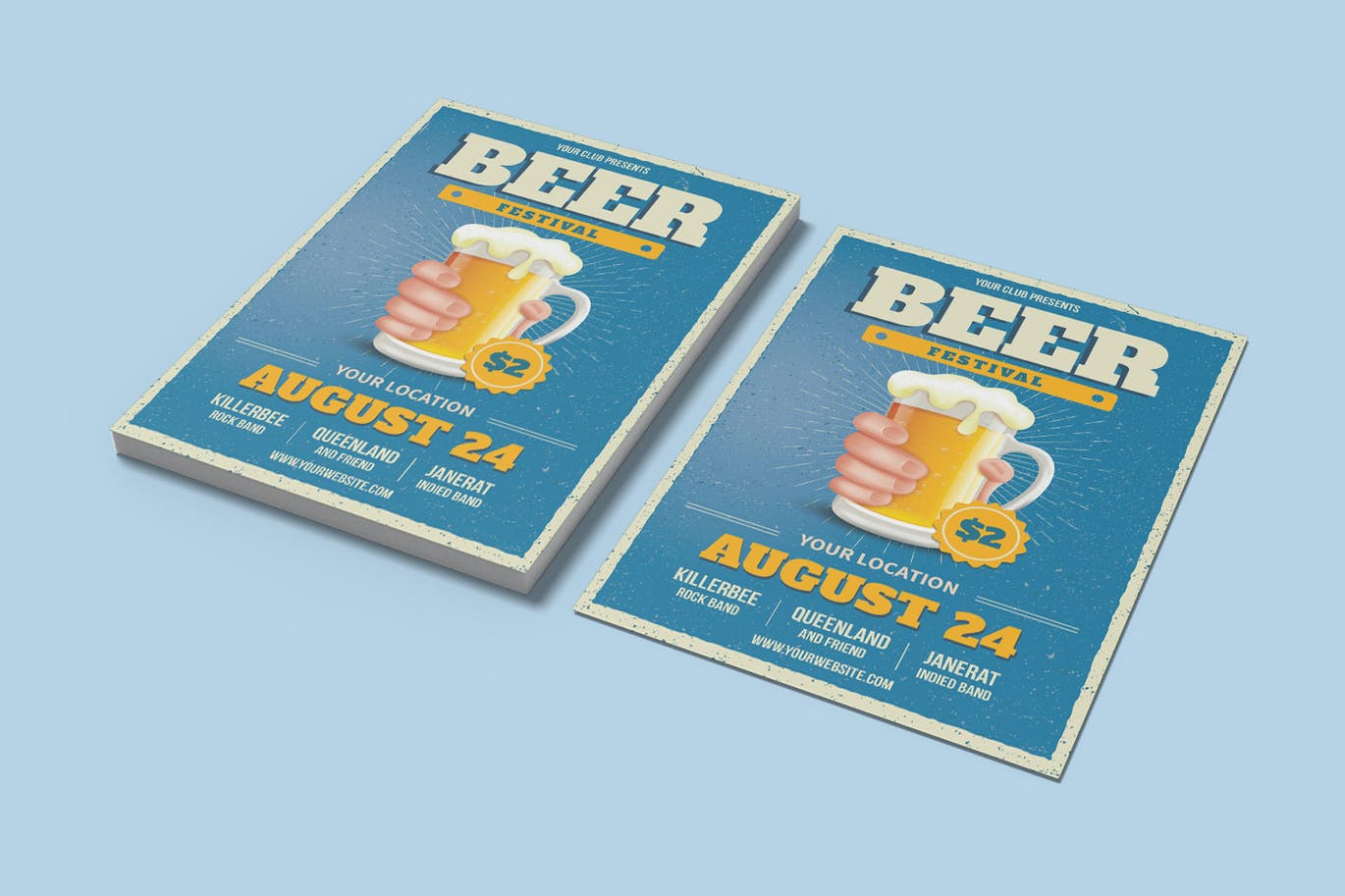 啤酒节宣传单海报模板 Beer Festival Flyer 设计素材 sucaiwan.com