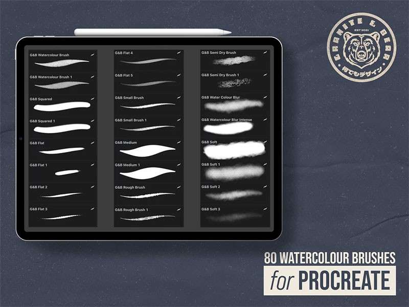 逼真的水彩画Procreate笔刷 笔刷资源 sucaiwan.com