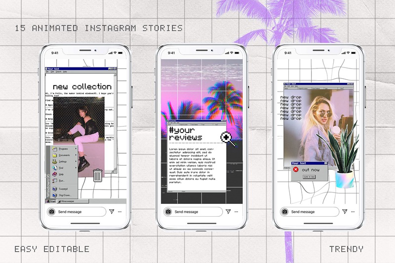 新潮复古未来感Win95元素全息渐变毛刺纹理贴纸像素化可编辑PSD模板 Old Computer Insta template Ps Canva 图片素材 第9张-素材湾丨精选海外优质设计素材资源 新潮复古未来感Win95元素全息渐变毛刺纹理贴纸像素化可编辑PSD模板 Old Computer Insta template Ps Canva 图片素材 sucaiwan.com
