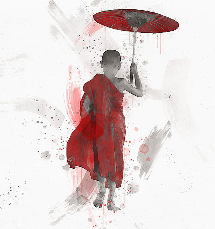 PS插件：PS动作特效插件 中国风照片一键生成手绘水墨水彩画效果设计素材 插件预设 sucaiwan.com