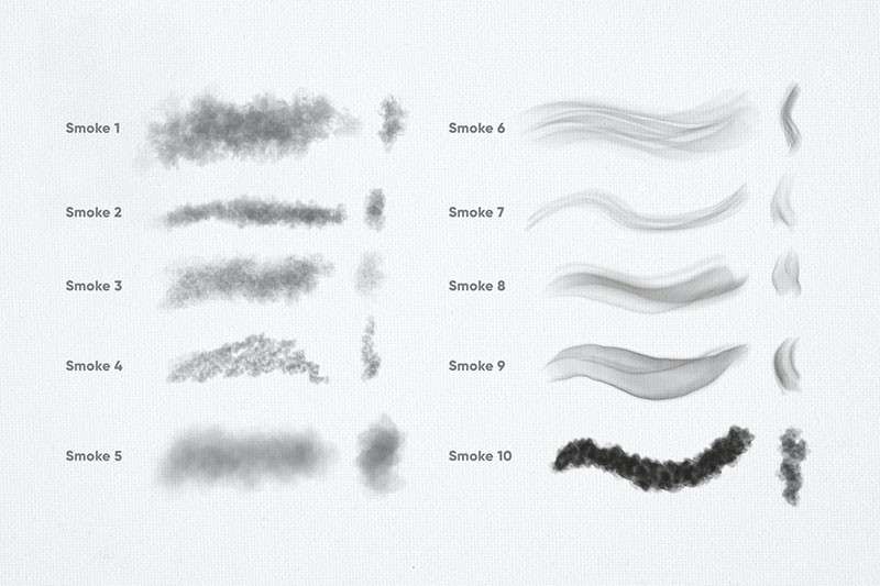 10个烟雾效果Procreate笔刷 笔刷资源 sucaiwan.com