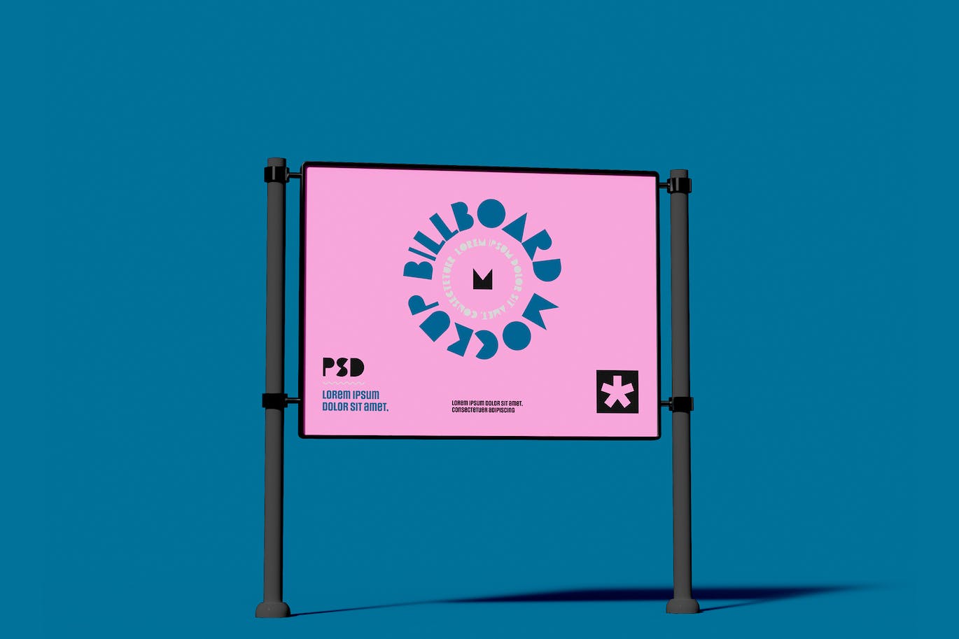 铁柱广告牌海报设计样机 Billboard Mockup 样机素材 sucaiwan.com