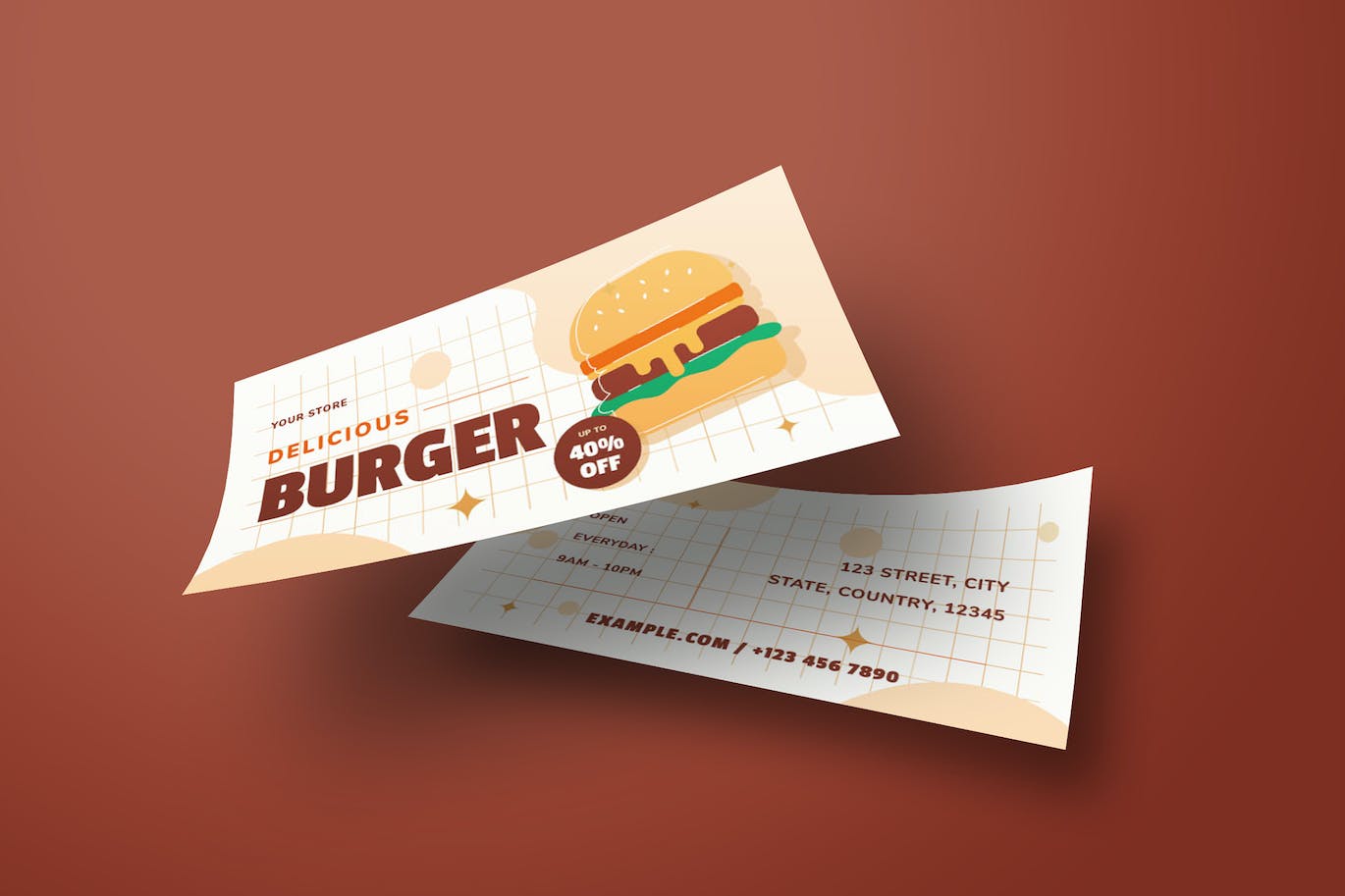 汉堡销售DL传单设计模板 Burger Sale DL Flyer 设计素材 sucaiwan.com