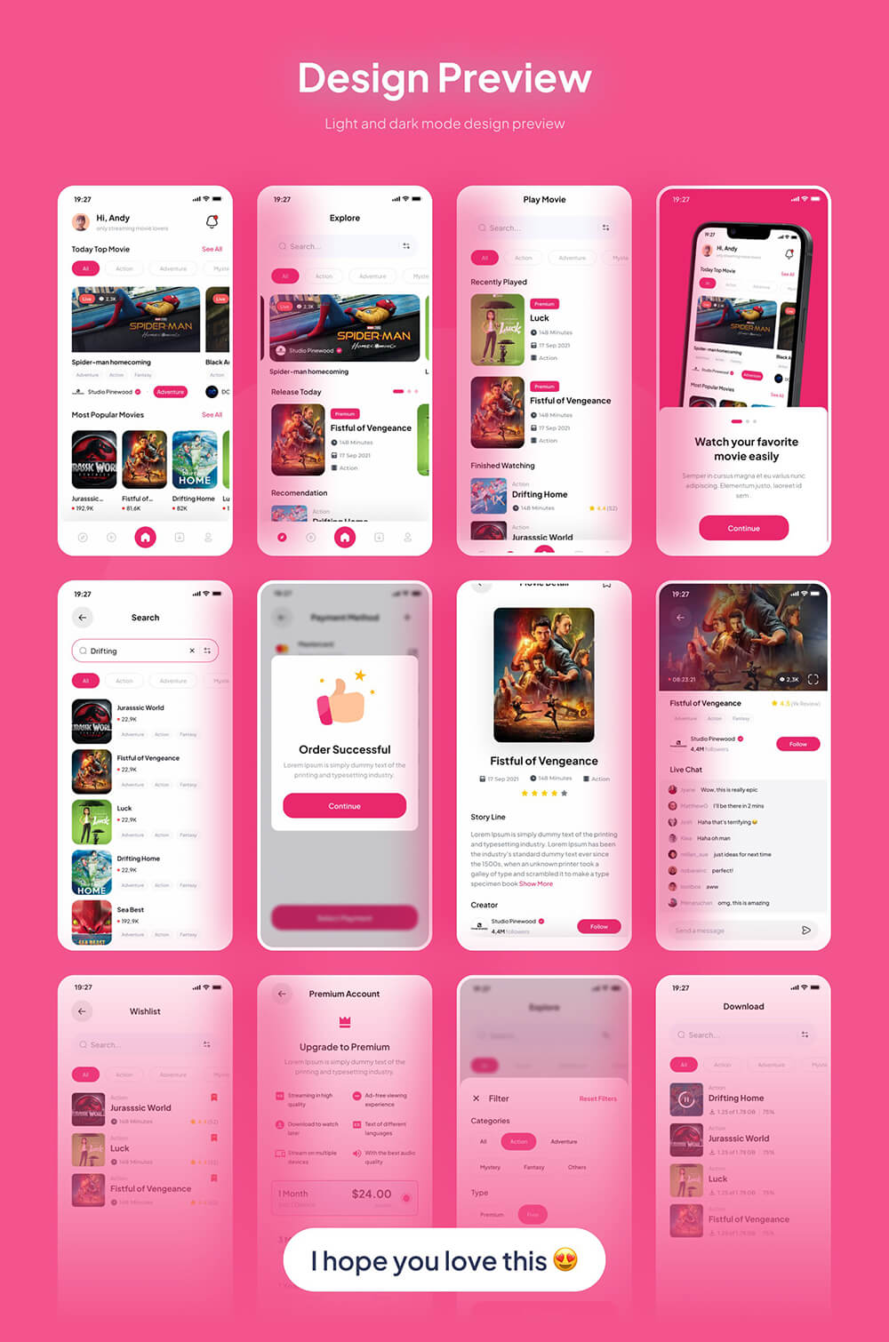 电影流媒体App应用程序UI套件 APP UI sucaiwan.com