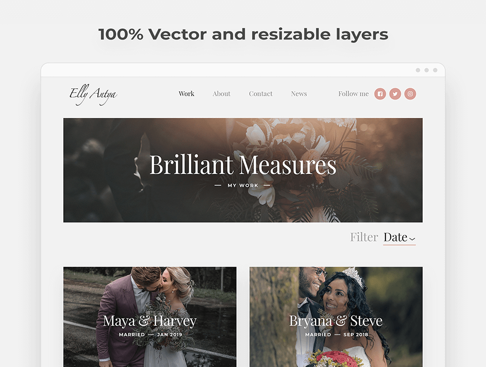 婚纱摄影网站UI设计模板 APP UI sucaiwan.com