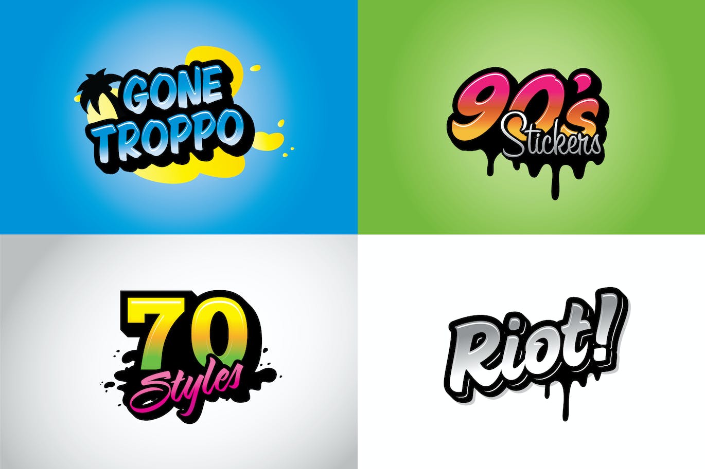 时髦彩色3D图形矢量样式 Funk! 3D Graphic Styles 图片素材 sucaiwan.com