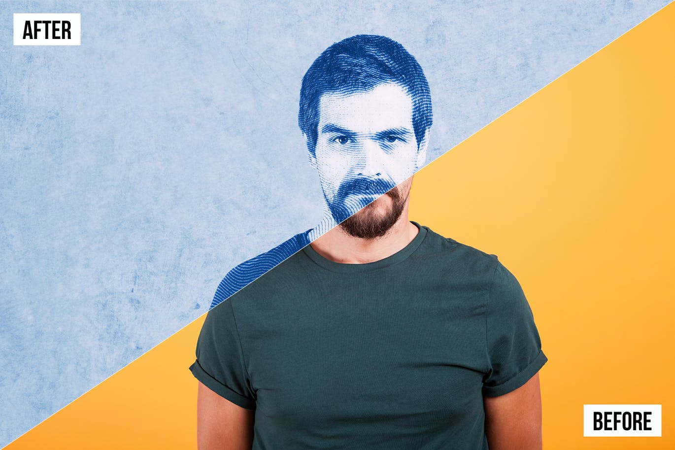 雕刻波浪特效照片效果PS动作 Engraving Waves Photoshop Action 插件预设 sucaiwan.com