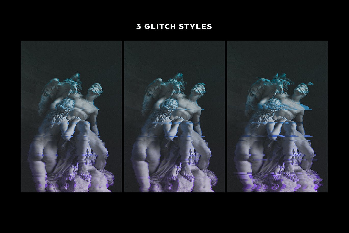 渐变故障失真效果海报模板 Gradient Glitch Effect for Posters 插件预设 sucaiwan.com