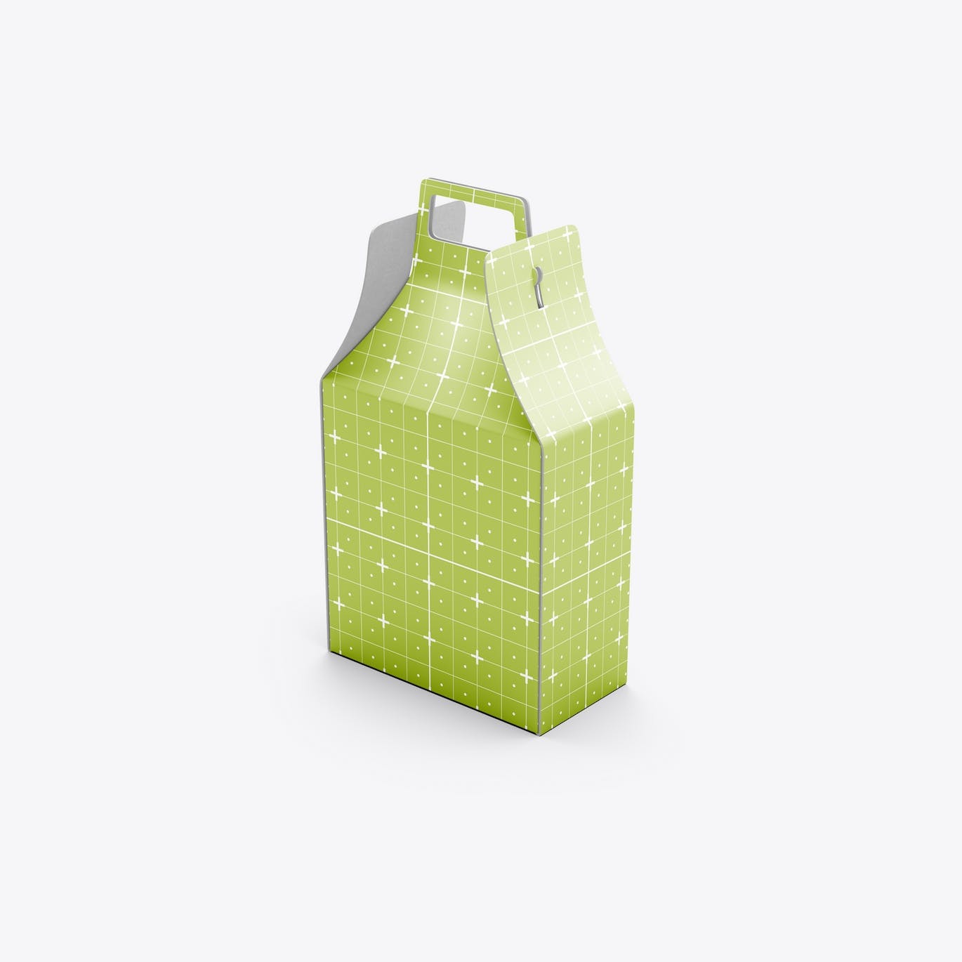 带把手的牛皮纸盒包装设计样机 Kraft Box Mockup with Handle 样机素材 sucaiwan.com