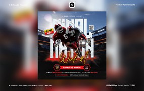 美式足球运动海报素材 Football Flyer