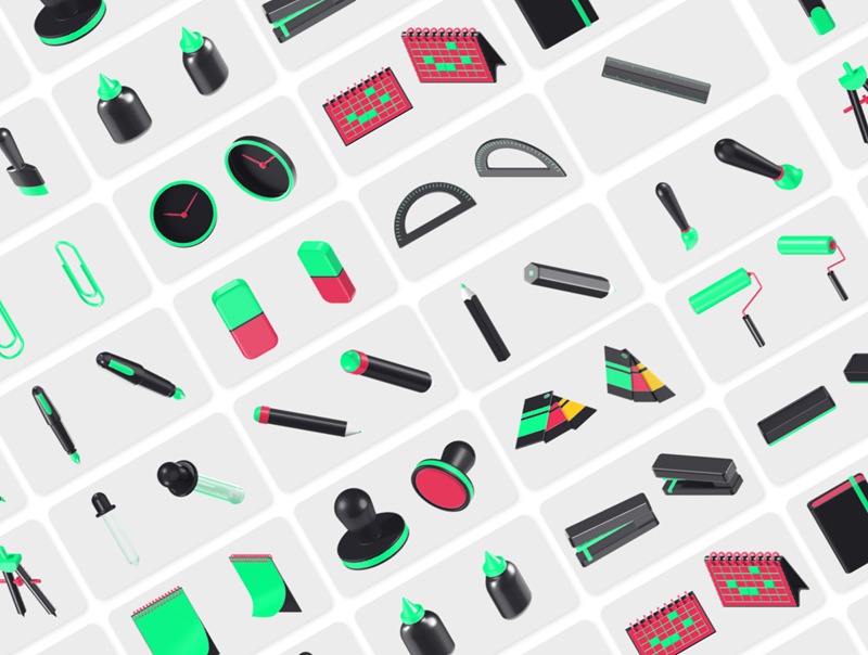 25套高分辨率可编辑Figma创意3D办公用品文具图标集合 Makers – 3D Icons 图标素材 第3张-素材湾丨精选海外优质设计素材资源 25套高分辨率可编辑Figma创意3D办公用品文具图标集合 Makers – 3D Icons 图标素材 sucaiwan.com