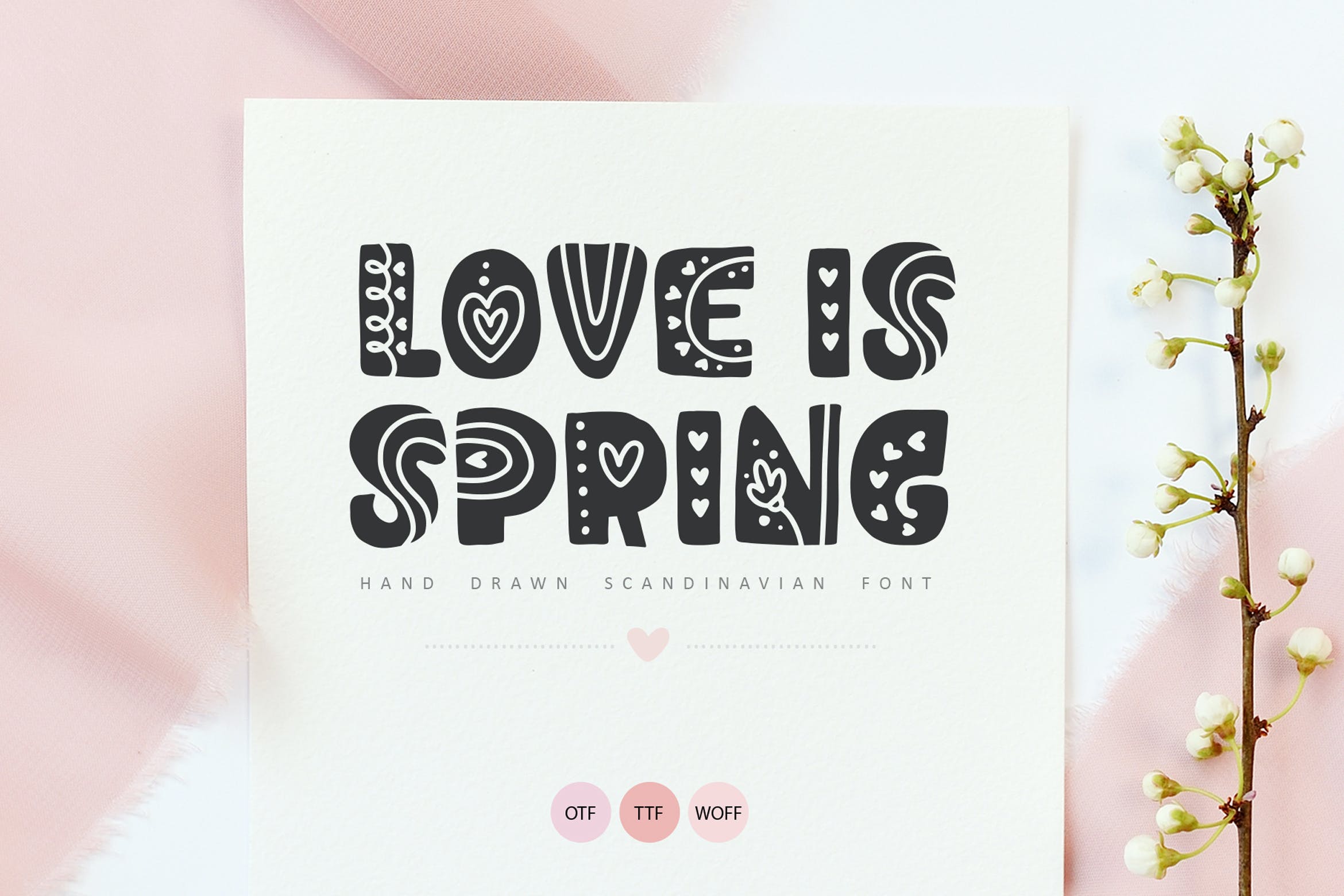 春季情人节手绘字体素材 Love Is Spring Hand Drawn Font 设计素材 第1张-素材湾丨精选海外优质设计素材资源 春季情人节手绘字体素材 Love Is Spring Hand Drawn Font 设计素材 sucaiwan.com